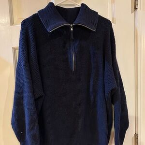 Aerie Navy half zip Sweater